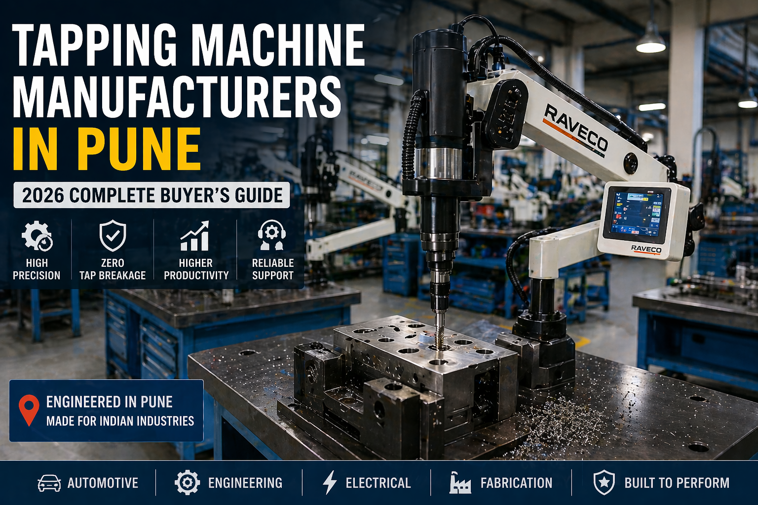Servo tapping machine in Pune workshop threading metal components with high precision